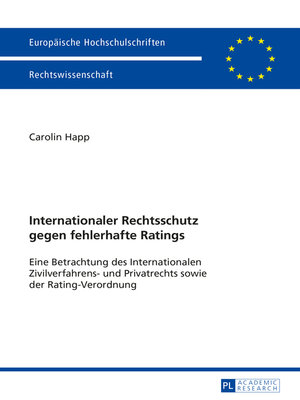 cover image of Internationaler Rechtsschutz gegen fehlerhafte Ratings